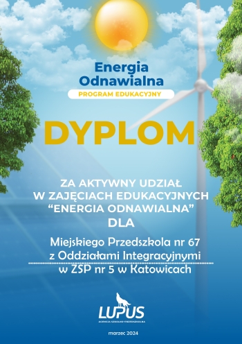 Dyplom dla uczestnika programu
