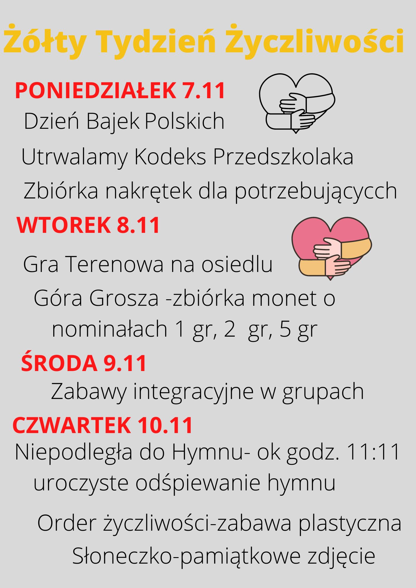 Żółty Tydzień Życzliwości 7-10.11.2022 r.