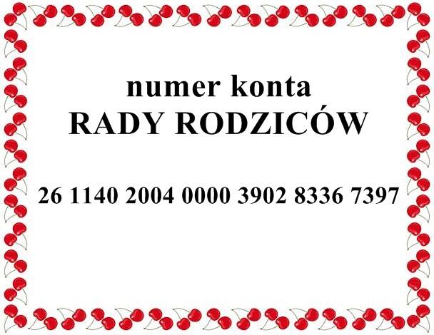 Numer konta Rady Rodziców