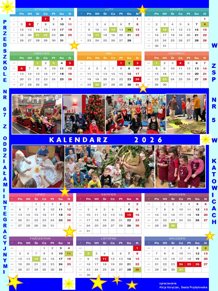 Kalendarz na rok 2026 - życzymy Szczęśliwego Nowego Roku
