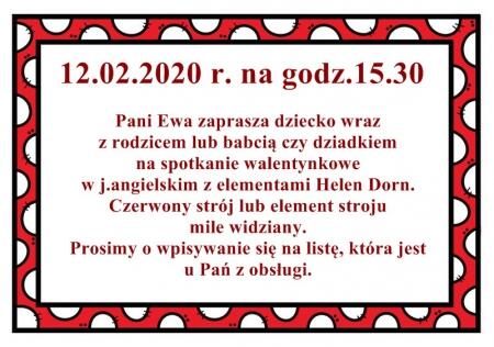 Pani Ewa zaprasza- 12.02.2020 r.